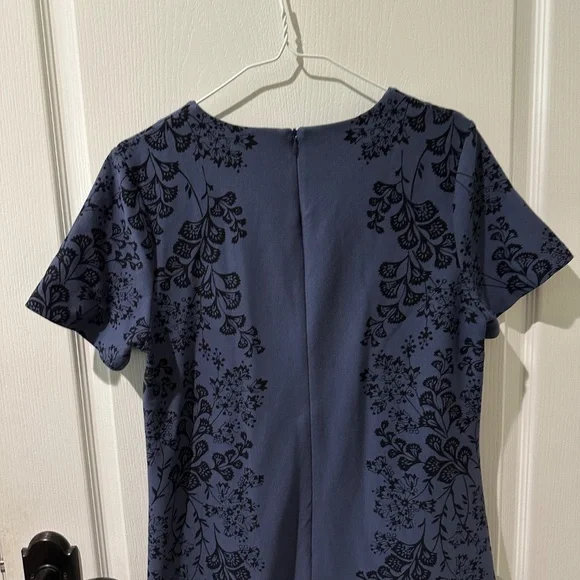 Boden Ponte Floral Slate Blue Shift Dress Sz 10 - Picture 8 of 10